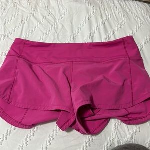 Sonic pink Lululemon Speed up 2.5” shorts